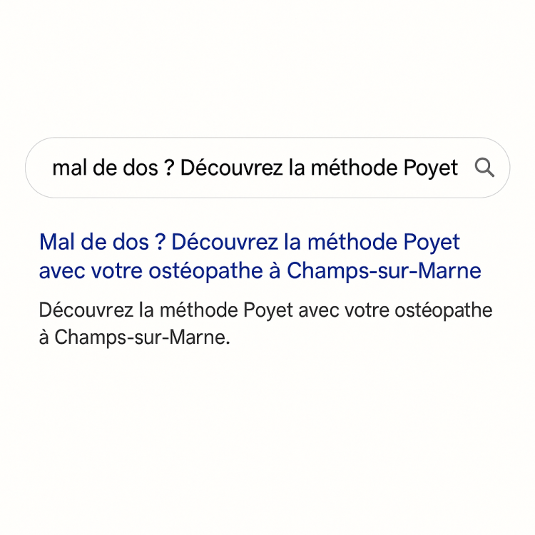 Méthode Poyet à Champs-sur-Marne contre le mal de dos